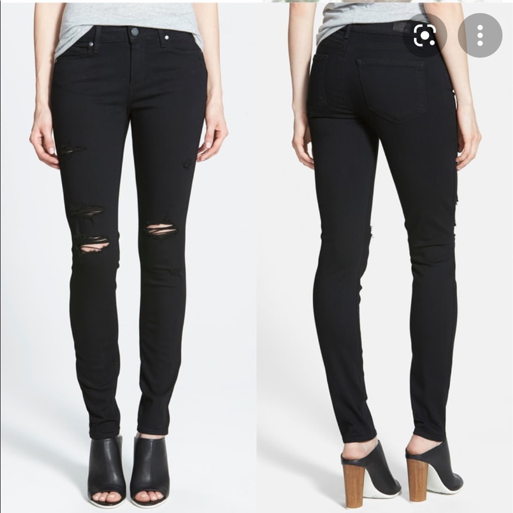 Paige Verdugo Ultra Skinny Black Distressed